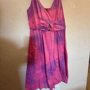 Caribelle Batik Resortwear Pink Sleeveless Dress, Size XL